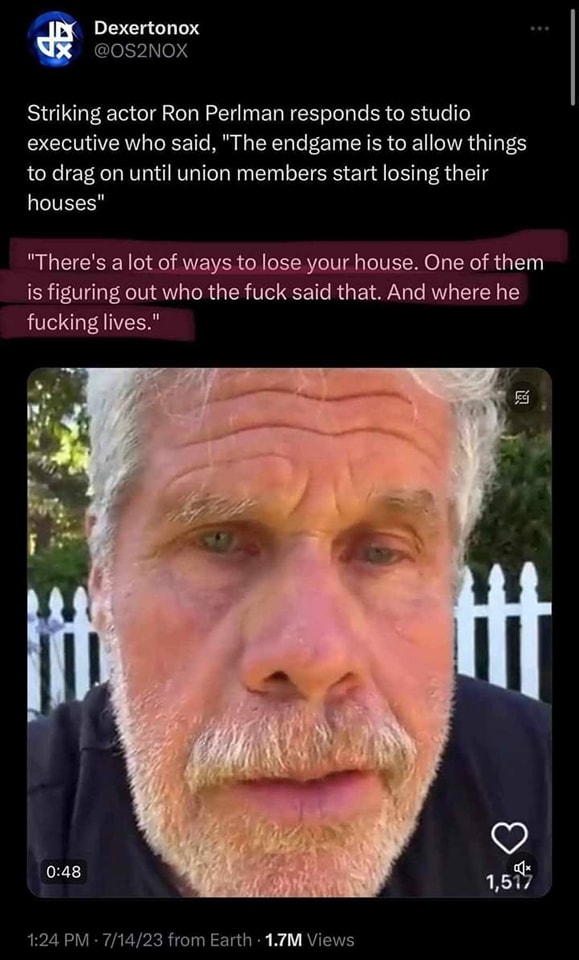 The meme features a screenshot of a video where actor Ron Perlman is expressing his frustration with the Marvel Cinematic Universe (MCU) and the Disney corporation. The text "I don't know how you people can live with yourselves" appears on the screen. The meme is likely referencing the controversy surrounding Disney's treatment of Marvel actors and the lack of creative control they have over their projects.